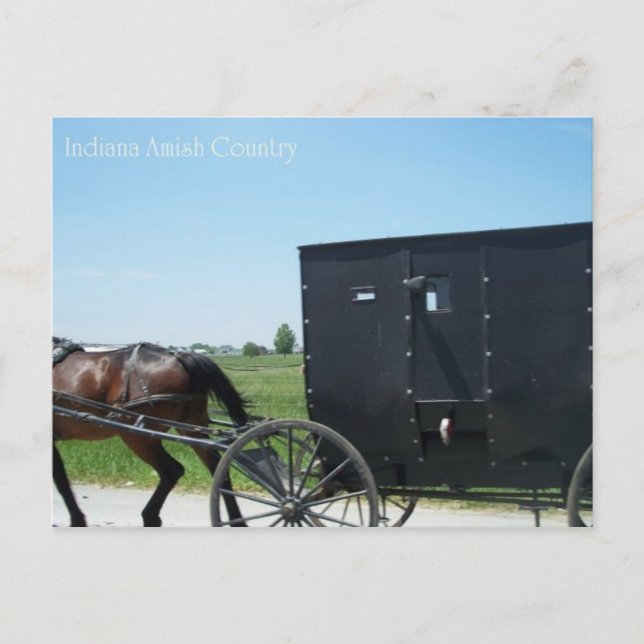Cartão Postal País Amish de Indiana (Frente)