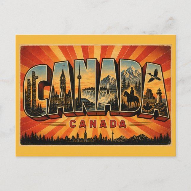 Cartão Postal País Canadá Vintage (Frente)