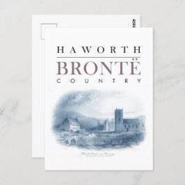 Cartão Postal País de Bronte com Igreja Haworth e Parsonage