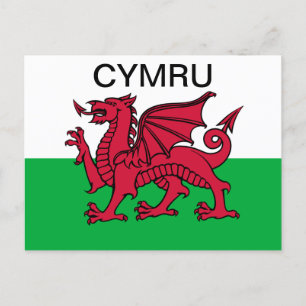 Cartão Postal País de Gales Flag Red Dragon Cymru Sports Welsh C
