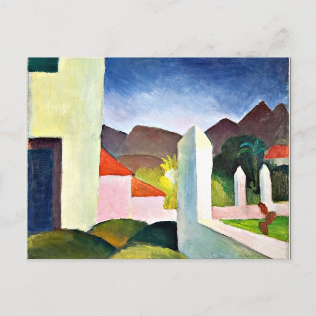 Cartão Postal Paisagem Africana, abstrato de August Macke (Frente)