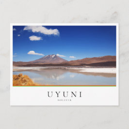Cartão Postal Paisagem altiplano com vulcão em Uyuni, Bolívia