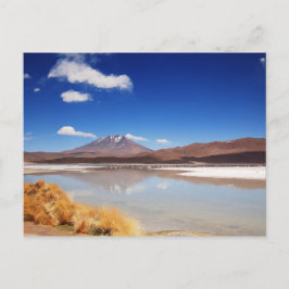 Cartão Postal Paisagem altiplano com vulcão na Bolívia