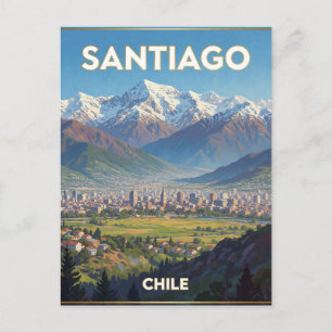 Cartão Postal Paisagem Andina Nevada de Santiago Chile