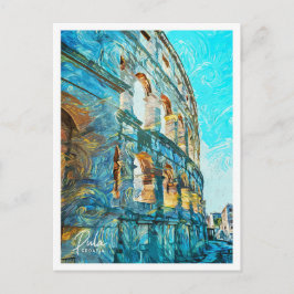 Cartão Postal Paisagem Belíssima Pintor de Óleo da Croácia