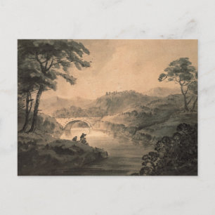 Cartão Postal Paisagem (caneta e lavagem de tinta)