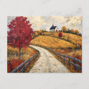 Cartão Postal Paisagem Cênica de Outono Russo