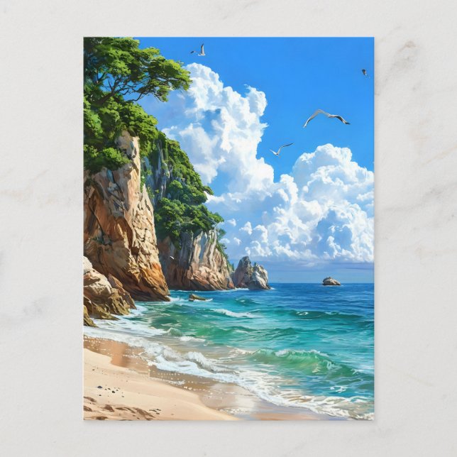 Cartão Postal Paisagem Cêntica do Mar (Frente)