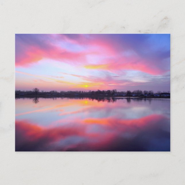 Cartão Postal Paisagem Cêntrica Rosa (Frente)