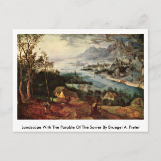 Cartão Postal Paisagem Com A Parábola Da Potência Por Bruegel