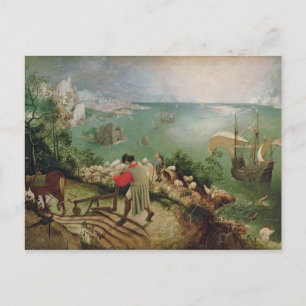 Cartão Postal Paisagem com a Queda de Ícaro, c.1555