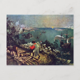 Cartão Postal Paisagem com a Queda de Ícaro de Bruegel, o Velho