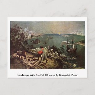 Cartão Postal Paisagem Com A Queda De Ícaro Por Bruegel A. Pi