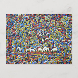 Cartão Postal Paisagem com Cartão-Postal de Ovinos