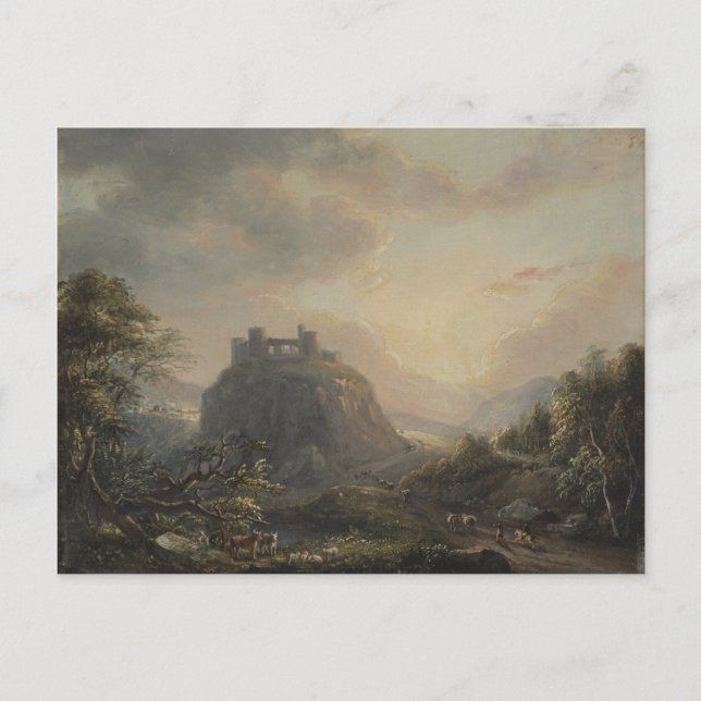 Cartão Postal Paisagem com Castelo - Paul Sandby - c1808 (Frente)