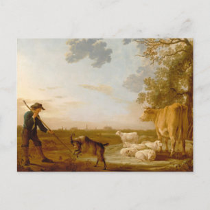 Cartão Postal Paisagem com gado Aelbert Cuyp