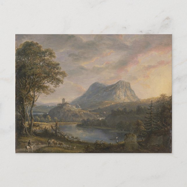 Cartão Postal Paisagem com lago - Paul Sandby - c1808 (Frente)