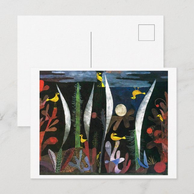 Cartão Postal Paisagem com Pássaros Amarelos | Paul Klee | (Frente/Verso)