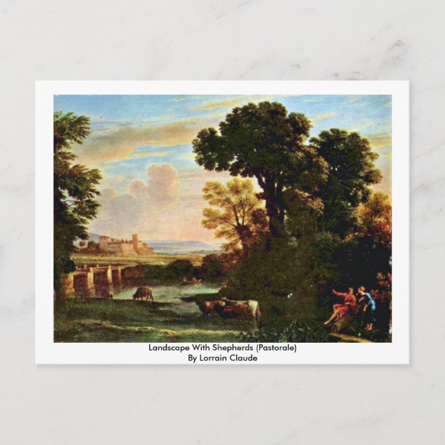 Cartão Postal Paisagem Com Pastores (Pastorale) (Frente)