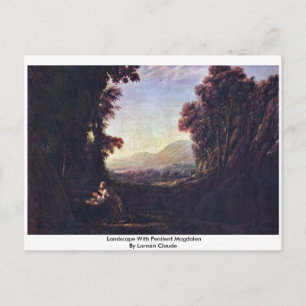 Cartão Postal Paisagem Com Penitente Madalena Por Lorrain Claude