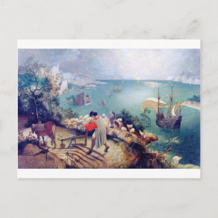 Cartão Postal Paisagem com queda de Ícaro, Pieter Bruegel