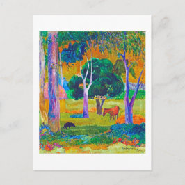 Cartão Postal Paisagem com Suíno e Cavalo, Gauguin