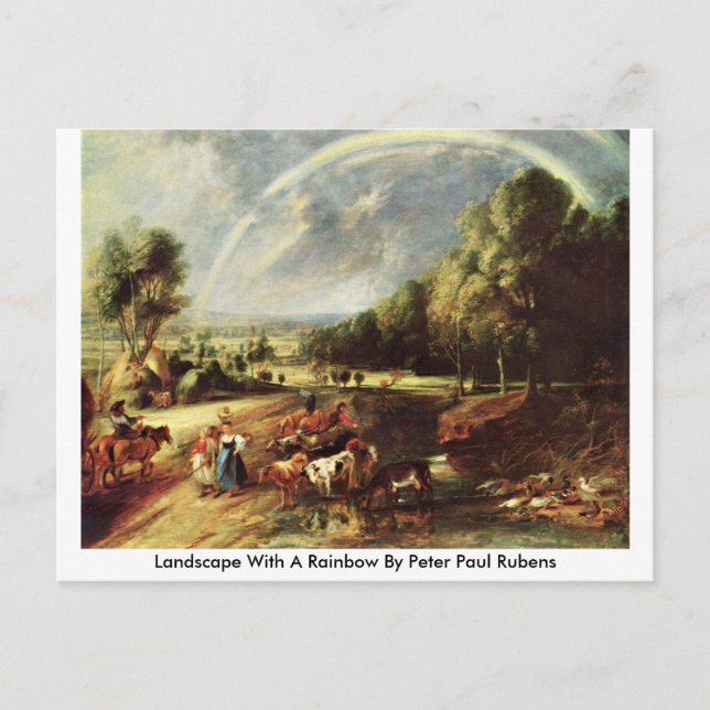 Cartão Postal Paisagem Com Um Arco-Íris De Peter Paul Rubens (Frente)