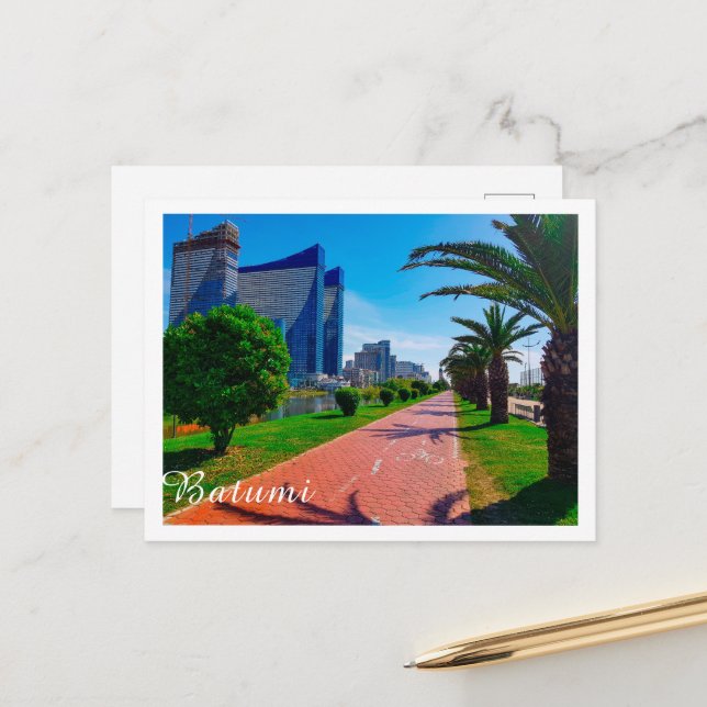 Cartão Postal Paisagem da Arquitetura do Batumi Georgia (Frente/Verso In Situ)