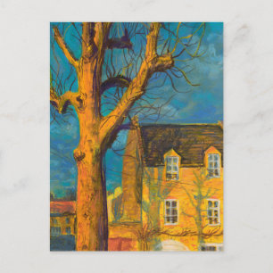 Cartão Postal Paisagem da Árvore Velha da Casa Amarela Normandia