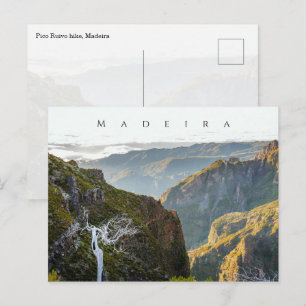 Cartão Postal paisagem da caminhada do Pico Ruivo, viagem à Made