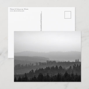 Cartão Postal Paisagem da Floresta das Montanhas Misty