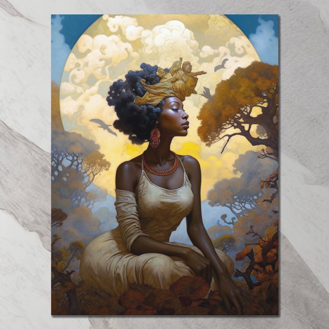 Cartão Postal Paisagem da Mulher Americana Africana (Criador carregado)