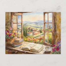 Cartão Postal Paisagem da Pintura da Toscana | Itália Viagem Art