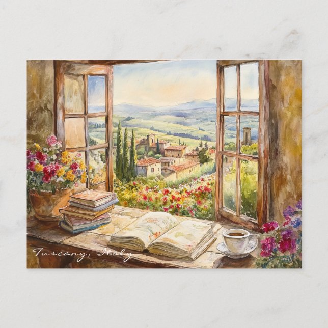 Cartão Postal Paisagem da Pintura da Toscana | Itália Viagem Art (Frente)