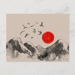 Cartão Postal Paisagem da Serenidade do Japonês