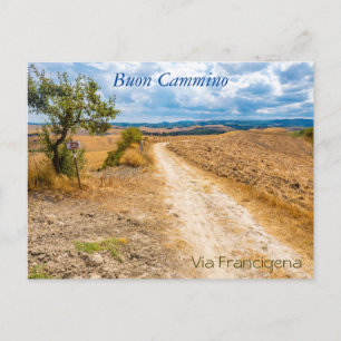 Cartão Postal Paisagem da Toscana ao longo da via Francigena, It