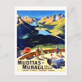 Cartão Postal paisagem das montanhas Muottas Muragl, Suíça