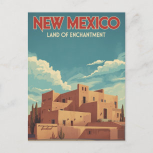 Cartão Postal Paisagem de Adobe no Novo México