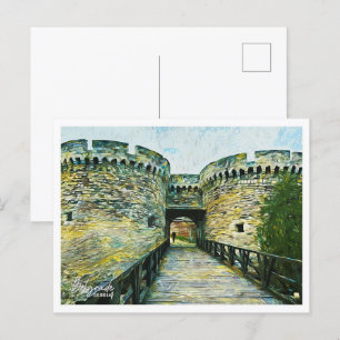 Cartão Postal Paisagem de Belgrado Sérvia Paint