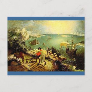 Cartão Postal Paisagem de Bruegel com queda de Ícaro - 1558