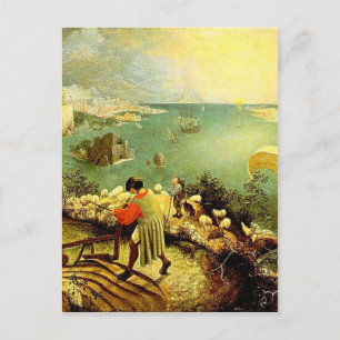 Cartão Postal Paisagem de Bruegel com queda de Ícaro - 1558