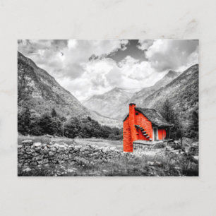 Cartão Postal Paisagem de campo - Fotografia branca e negra