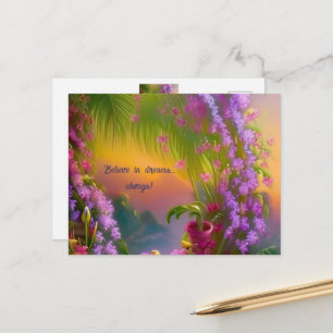 Cartão Postal Paisagem de fantasia, tropical e sonhadora
