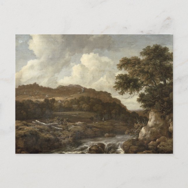 Cartão Postal Paisagem de floresta montanhosa com um tormento (Frente)