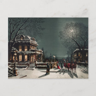 Cartão Postal Paisagem de Inverno Antiga