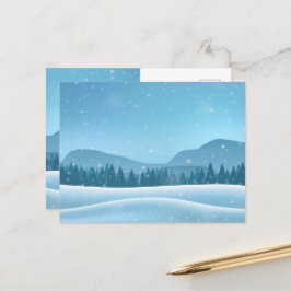 Cartão Postal Paisagem de Inverno Nevado