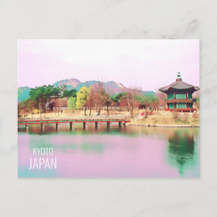 Cartão Postal Paisagem de Kyoto montanhas santuário viagem japon
