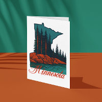 Paisagem de Minnesota Vintage - Floresta Retroativ