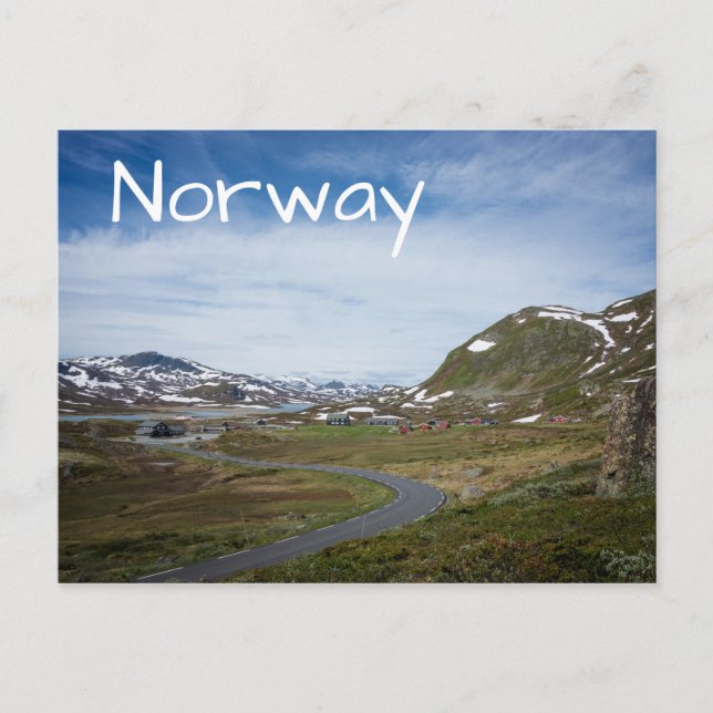 Cartão Postal Paisagem de montanha na Noruega (Frente)