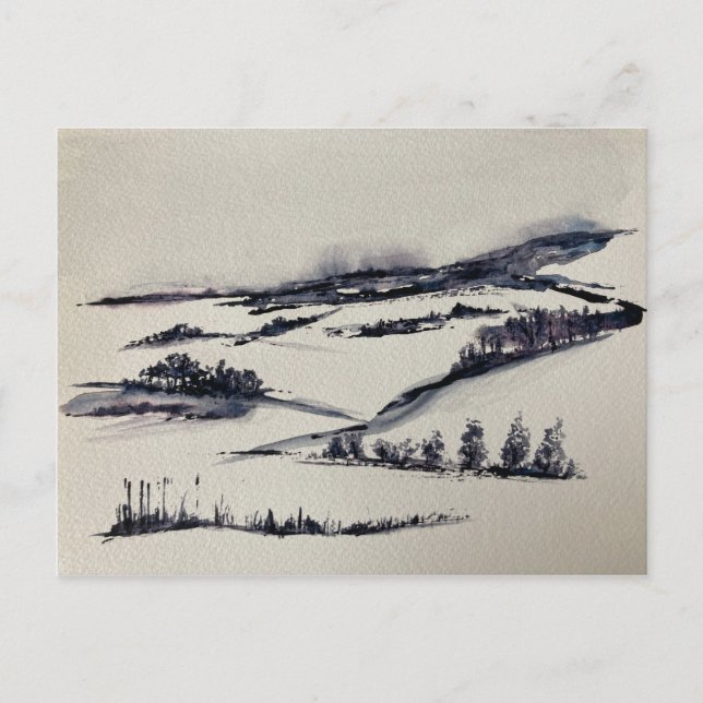 Cartão Postal Paisagem de Neve (Frente)